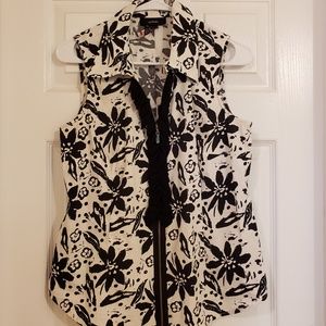 Alfani zipper collared sleeveless shirt